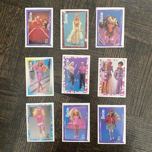 Lot of 9 Barbie Trading Cards + 1 Sticker - Mattel, Panini, 1992